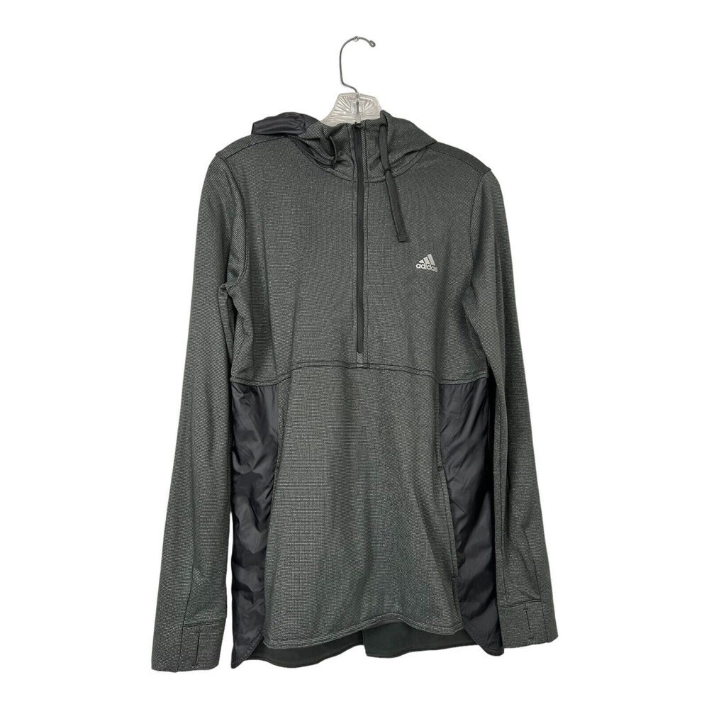 Adidas Hooded Jacket  Size M Women /S Man  Sweater  1/4 Zip Sweatshirt Climawarm